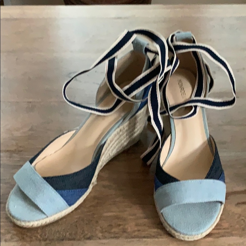Monroe & Main Denim Espadrilles Size 8